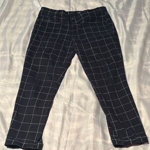 LOFT Women’s Dark Blue Checkered Midrise Skinny Ankle Jean -8